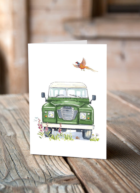 Landy Dark Green Greeting Card